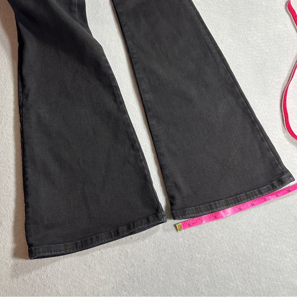 FRAME Jet Set Flare Jeans Womens Size 1‎ Black Sheen Noir High Stretch Denim - Picture 5 of 12